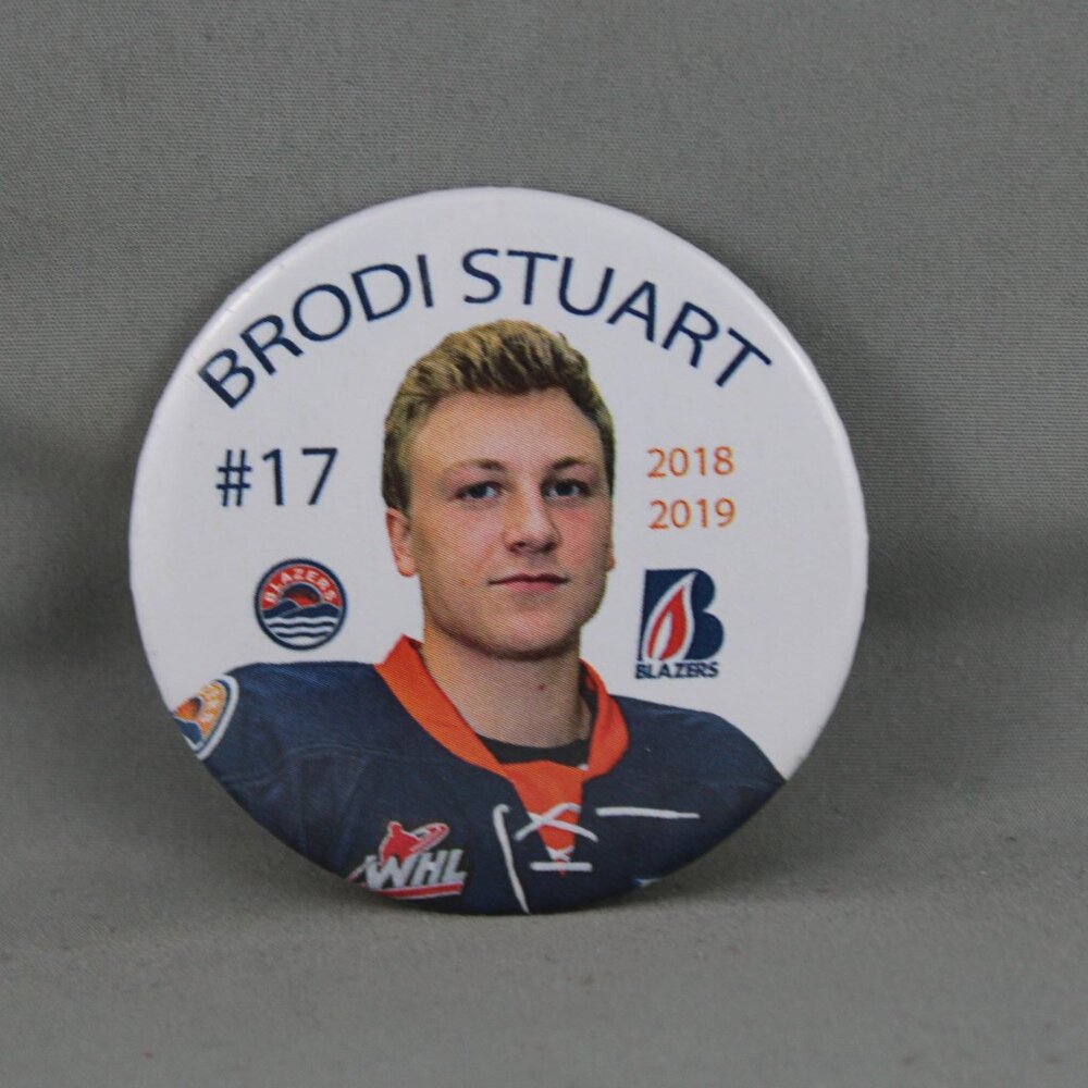 Kamloops Blazers Pin (Retro) - Brodi Stuart 17 - Celluloid Pin